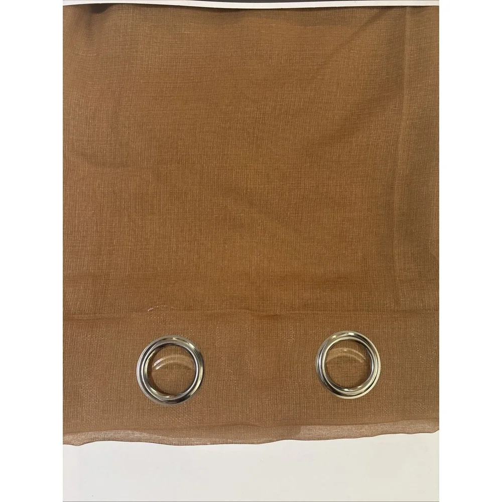 Sun Sheer Accents 4 Window Panels Brown w/ Silver Grommets 35 X 84